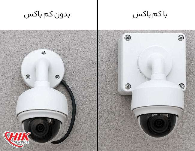 مقایسه دوربین مداربرسته با کم باکس و بدون کم باکس
